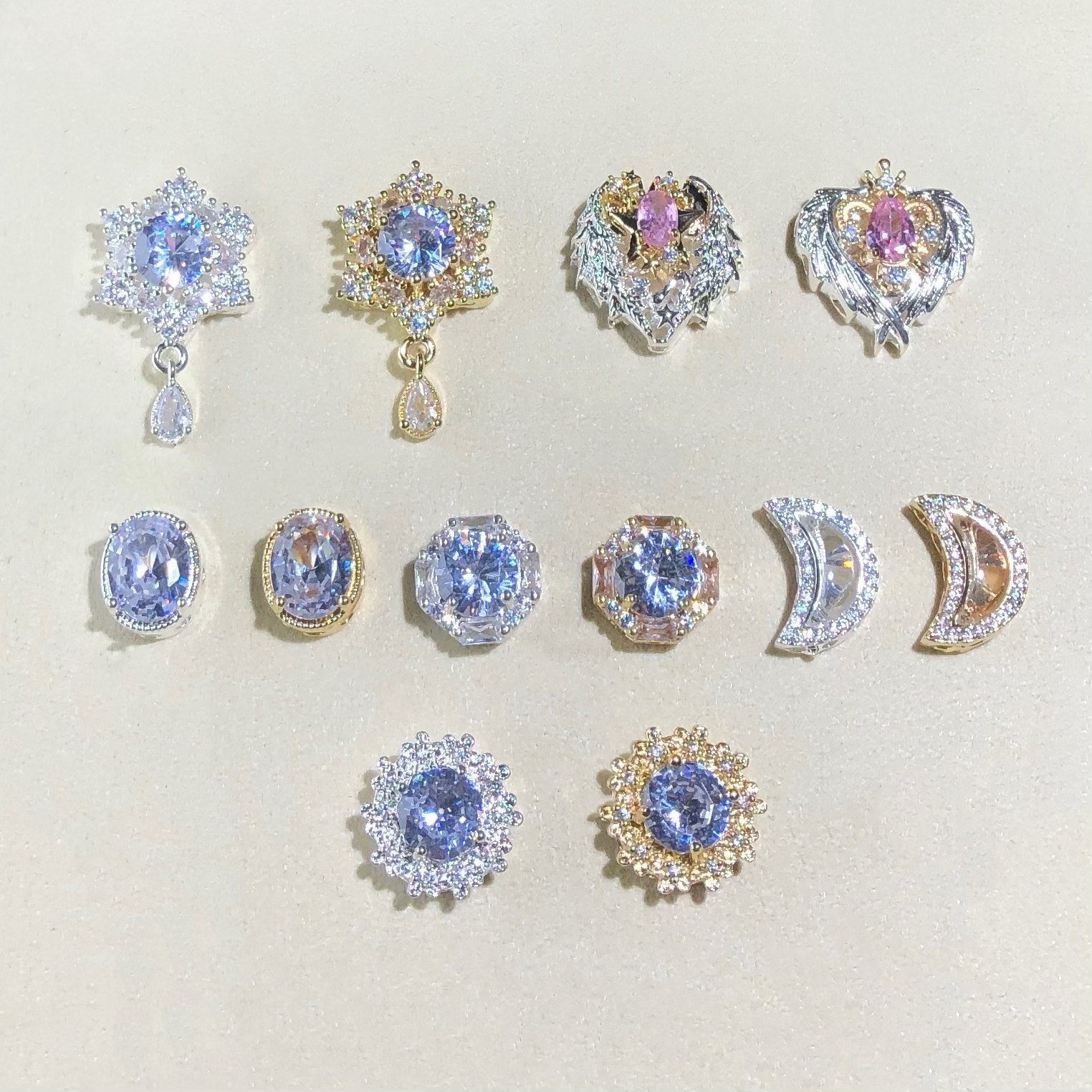 14K Gold-Filled Color-Preserving Crystal DIY Accessories Egg-Shaped Star Moon Magic Box Bead Spacer Bracelet Necklace Accessories