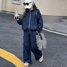 女童秋装蝴蝶结牛仔套装2025新款韩版中大童时尚洋气潮流两件套潮