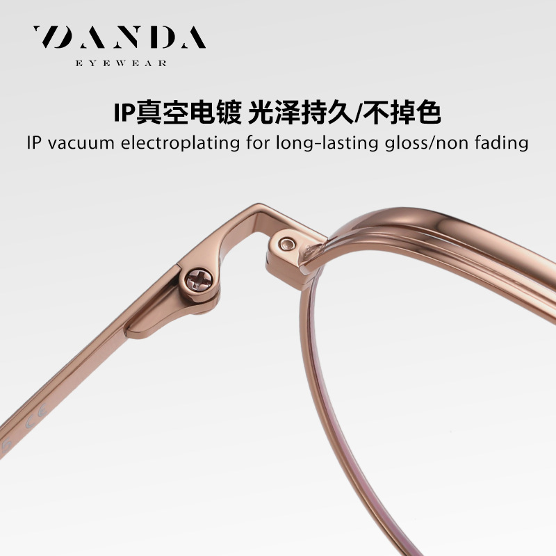 Nuevas gafas de titanio puro arte retro polígono plano espejo ST6225 marco de espejo de marco grande espejo de miopía sin maquillaje femenino