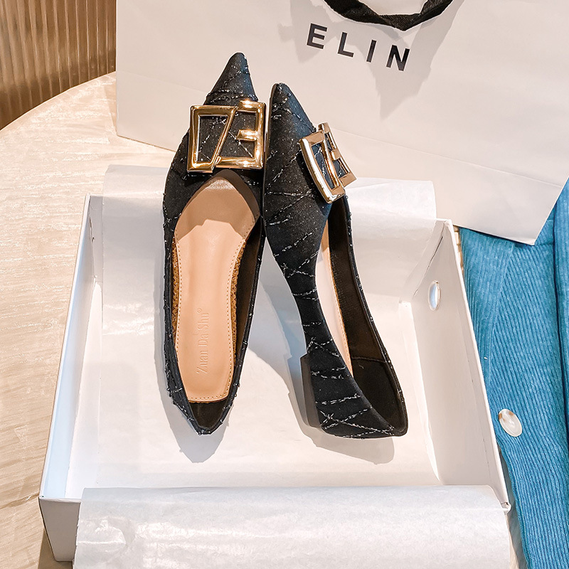 Spitze Einzelschuhe für Damen 2023 Frühling und Winter neue vielseitige Abendschuhe mit flachen Sohlen, Fee, große Damenschuhe_voghion.com