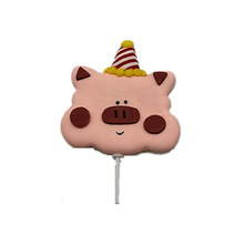 小猪蛋糕装饰插件 儿童宝宝生日蛋糕装饰摆件 软陶小猪插牌