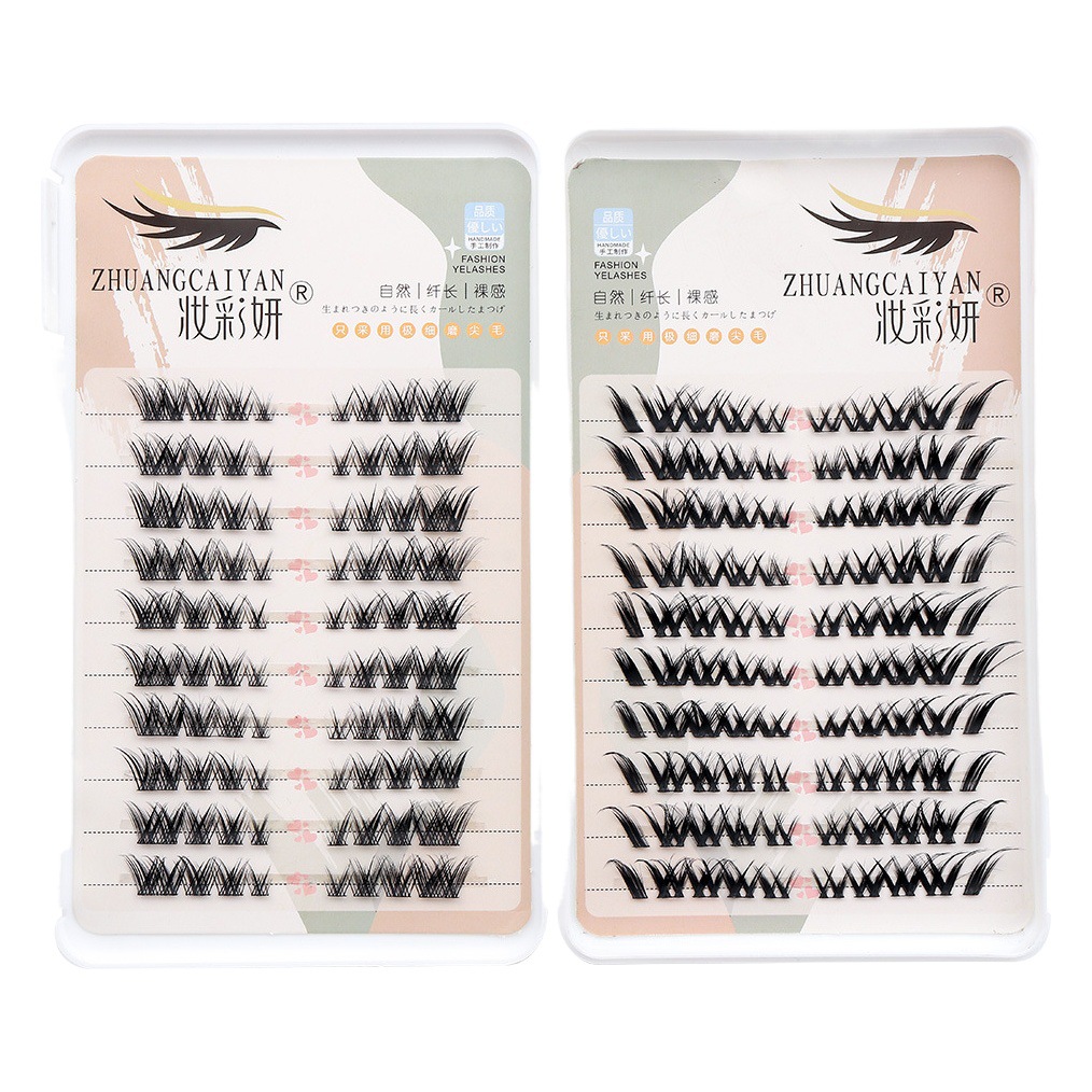 Pestañas postizas voladoras oblicuas de estilo zorro luz cola de ojo europea y americana alargadas pestañas de ojo de diablo gruesas pestañas de ojo de zorro de sangre mixta de dibujos animados