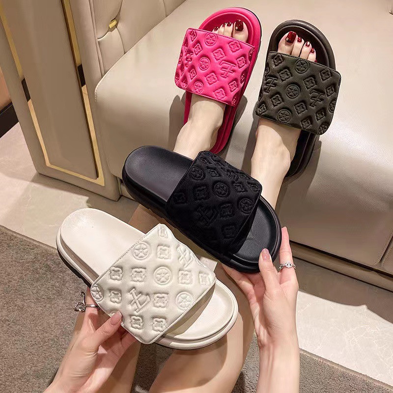 Women's European And American Style Printed Platform Sandals Velcro Summer Wear Popular Online Style Shoes_voghion.com