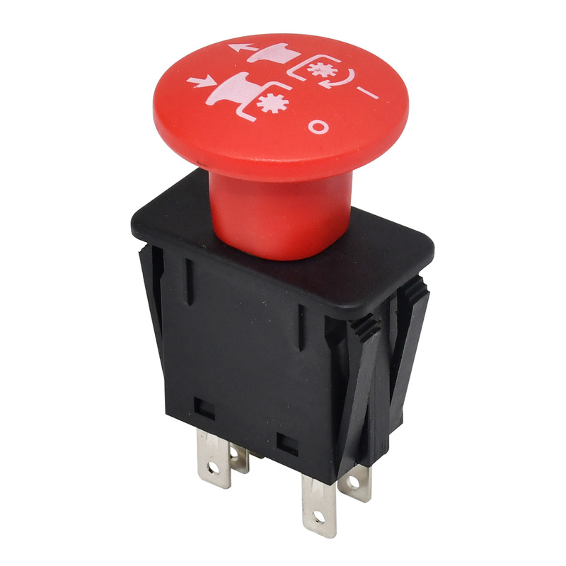 Industrial Lawn Mower Switch, Yellow Water Droplet Head, 5-Pin Mushroom Head Lawn Mower Switch, 8-Pin Red Lawn Mower Switch