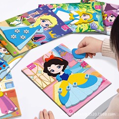 子供の王女の3dの立体は絵を貼り付けます。手作りのdiyは材料を作って幼稚園の男子学生の益智のおもちゃを包みます。
