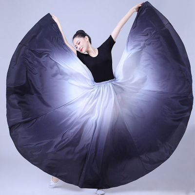 Red black white gradient flamenco dance skirts for women girls xinjiang uygur dance full-skirted for female