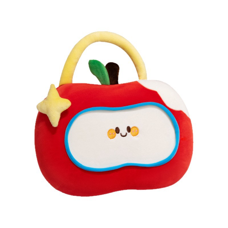 Creativo y lindo bolso de mano de manzana almohada de doble uso almohada dormitorio almohada cubierta de aire acondicionado edredón
