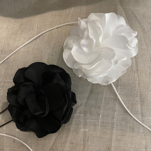 Lily of the Valley Blossom Strap Necklace Camellia Choker Necklace Vintage French Tie Bracelet Collar Necklace