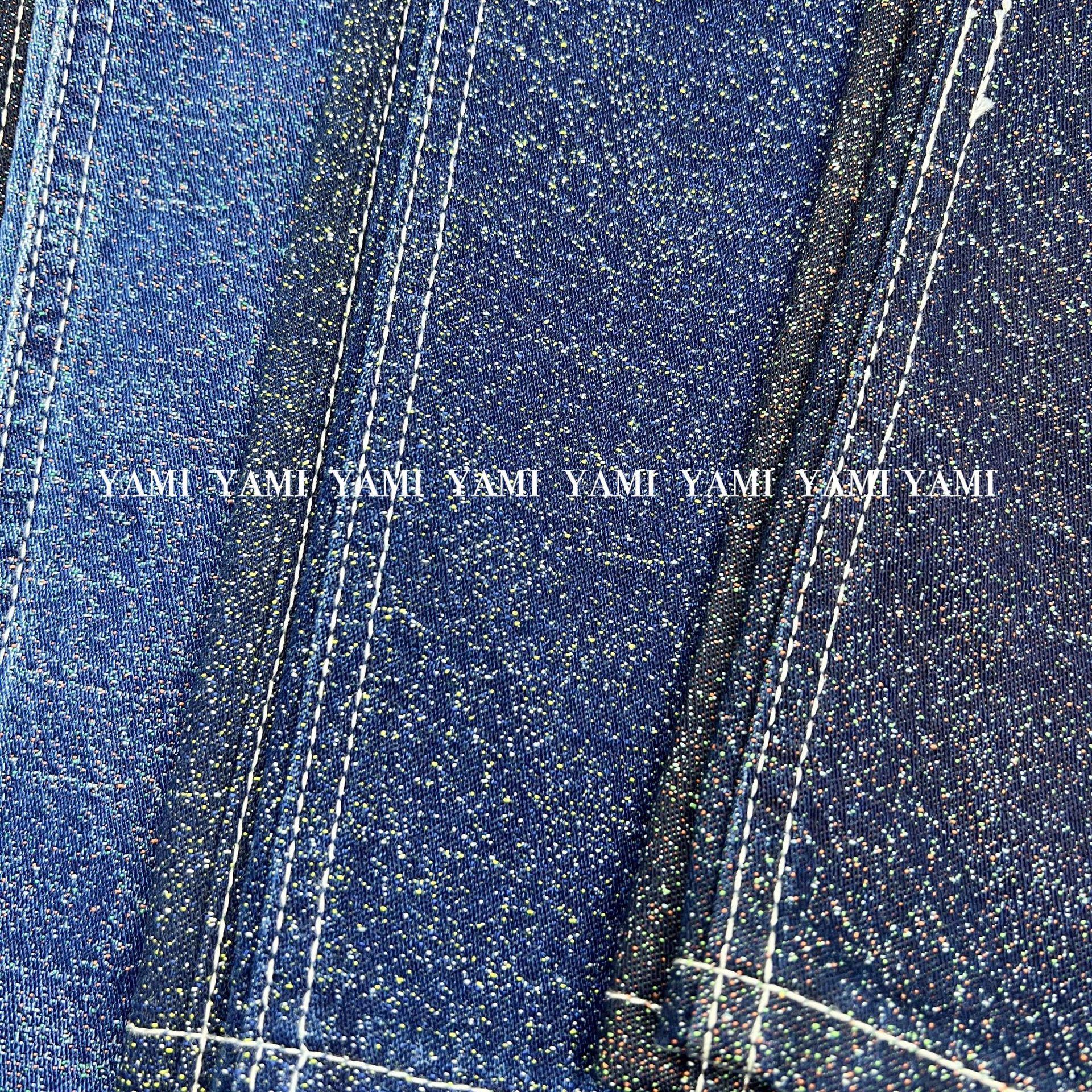 Tejido de mezclilla jacquard estrellado 8 sarga jacquard no elástico bolsa de tela de mezclilla Pantalones Falda ventas directas de fábrica