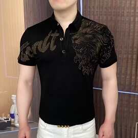 骑士-总裁同款精品抖音空气层爆款轻奢POLO衫男上衣
