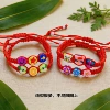 Ceramics, red rope bracelet, 1 pieces