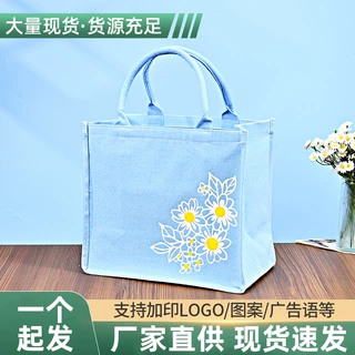 空白手提帆布袋托特包高级感diy手绘涂鸦帆布袋小批量可定制logo