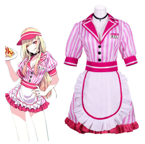 Kido Kawaki Cosplay Dressing Doll Falling in Love Cosplay Cute Waiter Sweet Girl Style Maid Outfit
