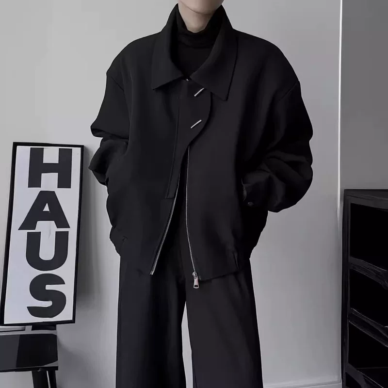 Jacket Oversize Korean Style, Black, Casual High-Quality Leisure