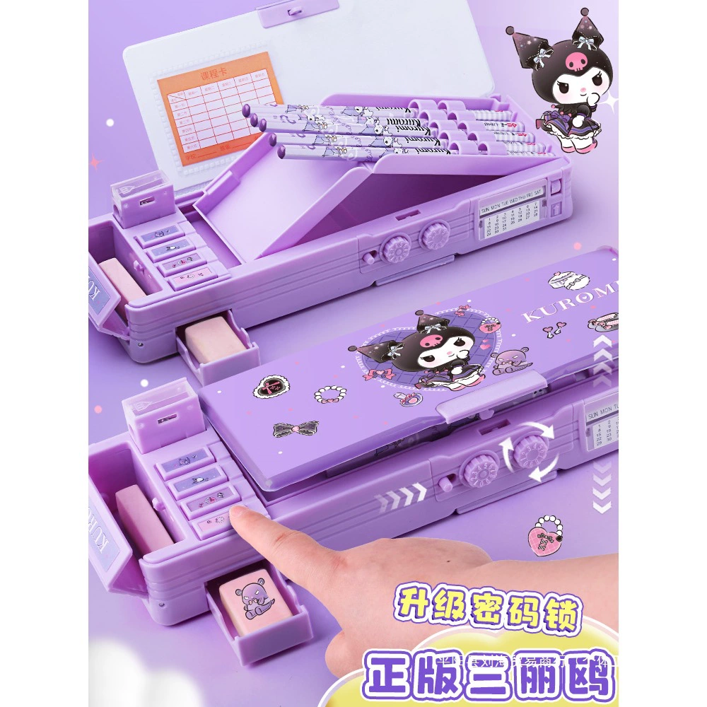 Пенал Sanrio, универсальный высокого качества, многостилевой (Kuromi, Melody) с кодовым замком