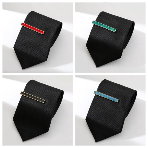 New style tie clip creative colorful men's fashion trend formal wear black personalized men's tie clip 5.5 cm
