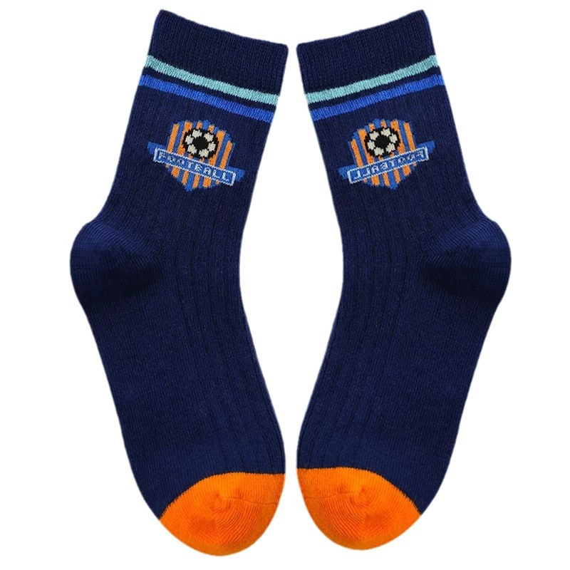Demi-season children's sports autumn knee socks for boys, mid-length, for teenagers, wholesale