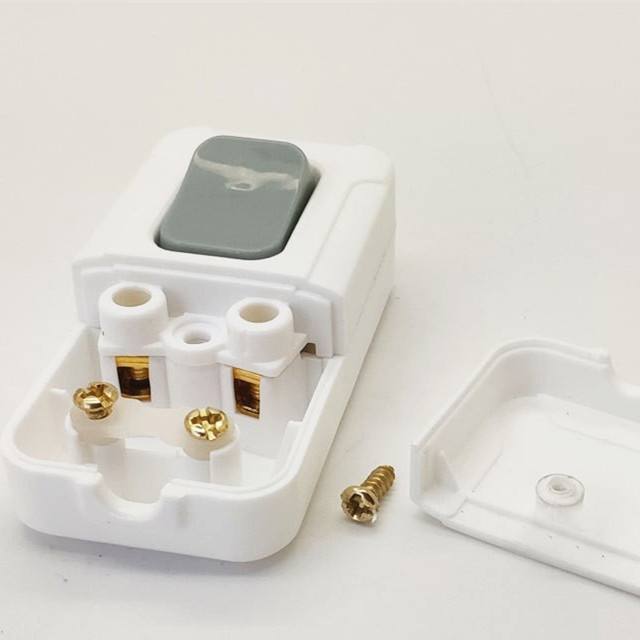 Square hand pinch button switch large wiring blister white rocker bedside switch factory direct supply