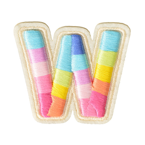 Self-adhesive colorful embroidery 26 letters English fabric patches fashion clothes patches mobile decoration couple bags hats patch holes