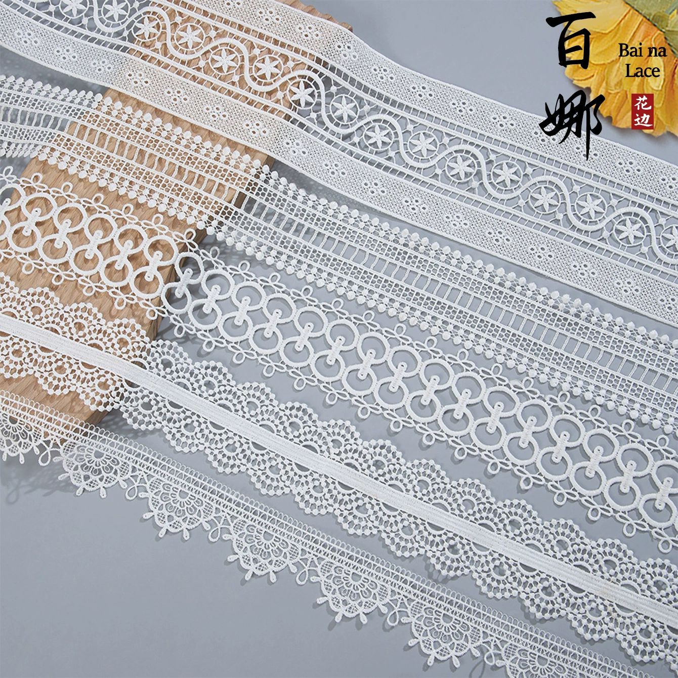 Белая водорастворимая лолита кружева с ажурным кружевом полиэстер без пули DIY одежда для домашнего текстиля