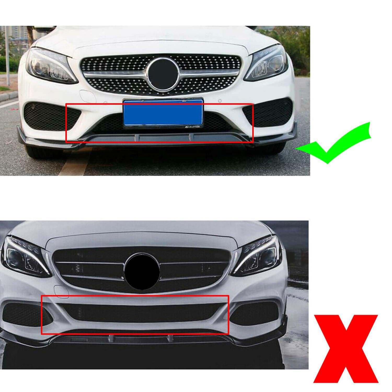 Suitable for Mercedes-Benz C-Class 15-21 Models W205 Brabus Modified Front Spoiler C200L C260L Front Lip Small Body Kit