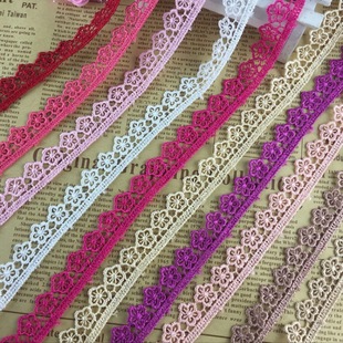 Wholesale In-Stock Water-Soluble Embroidery Wave Lace DIY Small Barcode 1.5cm Wide Polyester Silk Lace Decorative Water-Soluble Lace