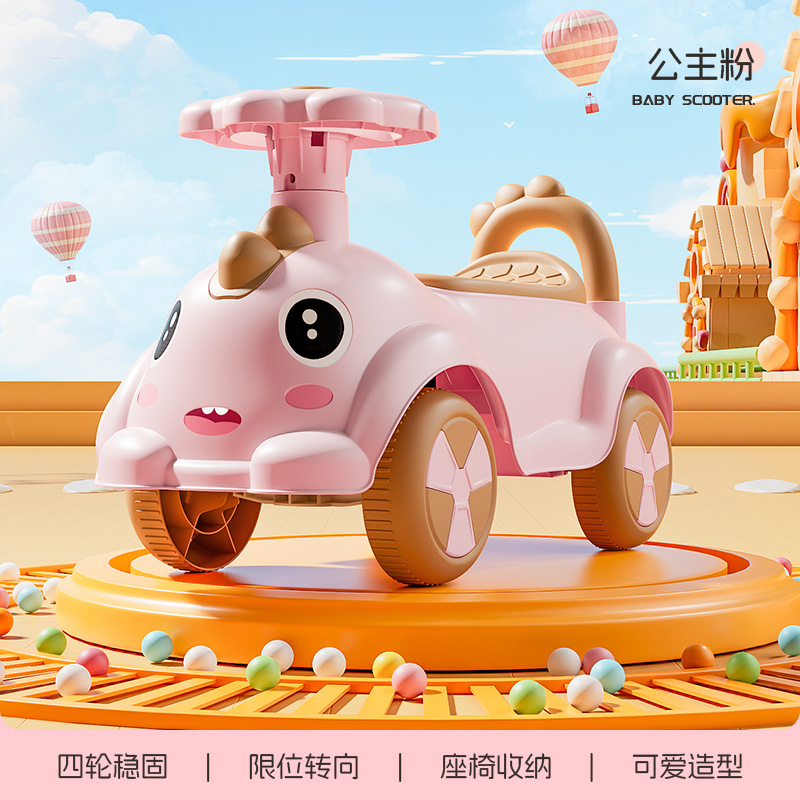 Patinete para niños de 1 a 4 años, patinete para niños pequeños, bicicleta de equilibrio para bebés sin pedales, patinete de cuatro ruedas para niños. image 12