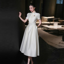 轻奢法式2025夏季新款高端法式气质名媛轻奢中长款连衣裙女