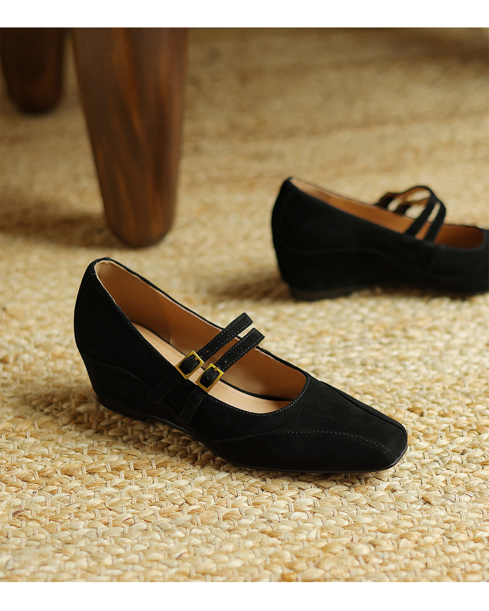 Giày Mary Jane nữ quai ngang đế xuồng phong cách Hàn Quốc retro — Màu nâu chi tiết 24
