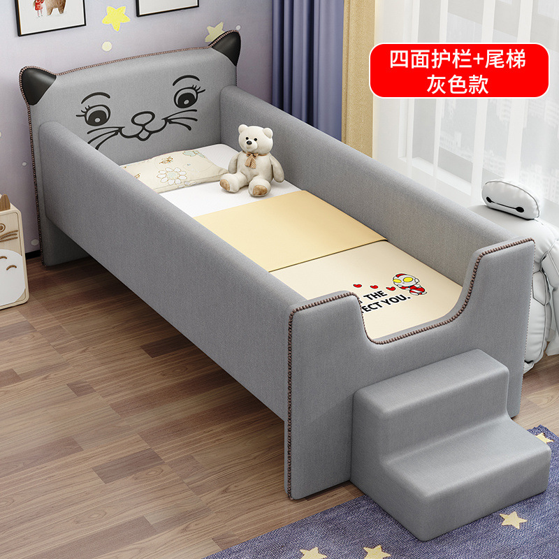 Cama ampliada para niños cama de empalme cama grande cama ampliada para bebés cama de empalme con barandilla de madera maciza cama de lado de la cama única cama cama para niños