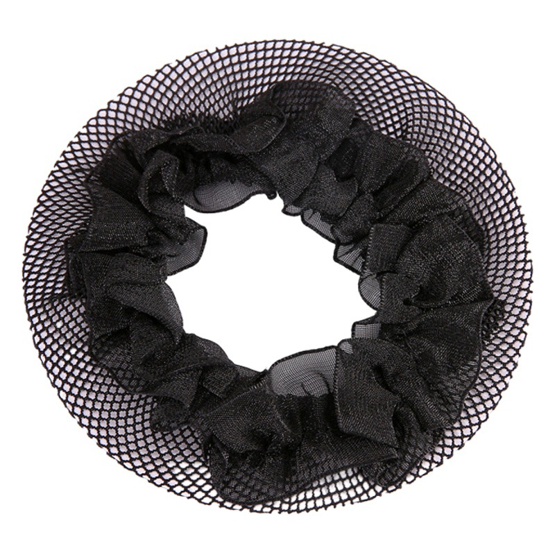 Black Lace Hair Net Children's Ballet Dance Students Exam Upgrade Hair Hair Headwear Meatball Hair Net High Elastic Mesh Cover