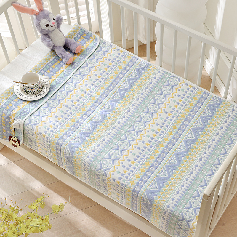 Cotton Six-Layer Gauze Soft Mat Baby's Body-Fit Breathable Sweat Absorbing Children's Bed Mat Four Seasons Cartoon Baby's Summer Mat