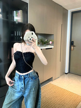 法式白色蕾丝花边抹胸背心女夏季性感甜辣妹裹胸短款内搭外穿上衣