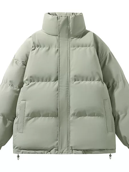 Collared down cotton jacket for men and women, new winter style, fleece-lined, thickened, loose fit, plus size, couple's cotton coat