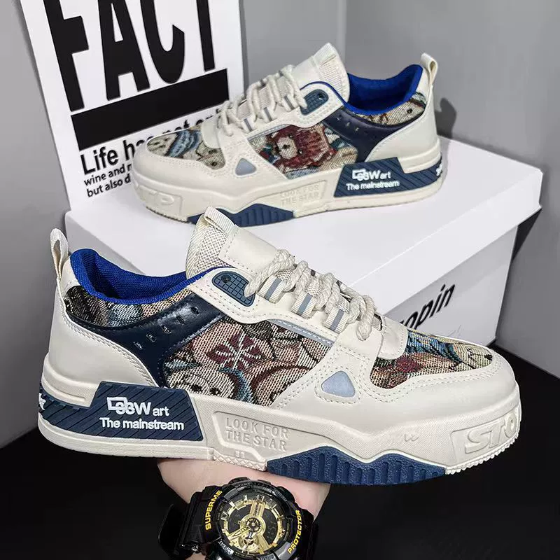 Мужская обувь весенняя дышащая дикая повседневная дизайнерская обувь нишевые кроссовки молодежные спортивные толстые подошвы увеличены на открытом воздухе
