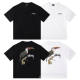 2025 Cross-border European and American Foreign Trade S Letter Printing Cartoon Series Street Casual Loose Men's and Women's Short Sleeves