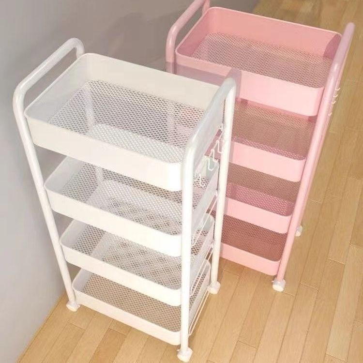 Trolley Storage Rack Floor-Standing Kitchen Bathroom Mobile Snack Bathroom Multi-Layer Bedroom Bedside Storage Storage Rack