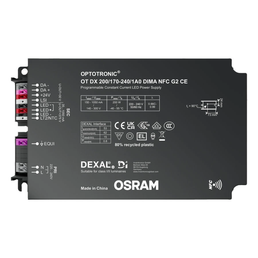 Миниатюрный блок питания для путешествий Osram, умная уличная лампа, прожектор, 200Вт