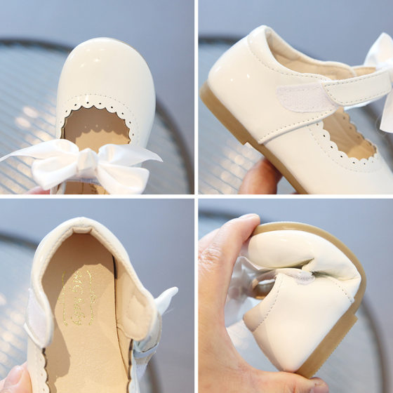 Baby Girl Cute Bow Multi-use Single-layer Shoes 2024 Spring and Autumn New Korean Style Princess Shoes Leather Shoes Dance Shoes