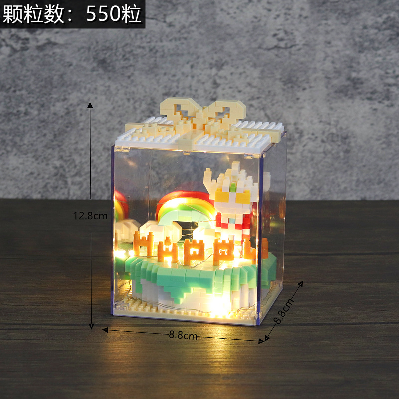 Torta de cumpleaños micro diamante pequeña partícula bloques construcción novias lindas regalo chica serie juguetes al por mayor regalos del estudiante