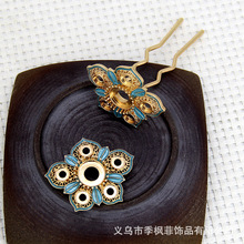 60656-3古风发簪汉服配饰发冠发簪手工diy花球发钗新娘头饰材料