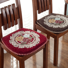 欧式雪尼尔餐椅垫四季防滑可拆洗美式布艺椅子垫加厚座垫坐垫椅垫