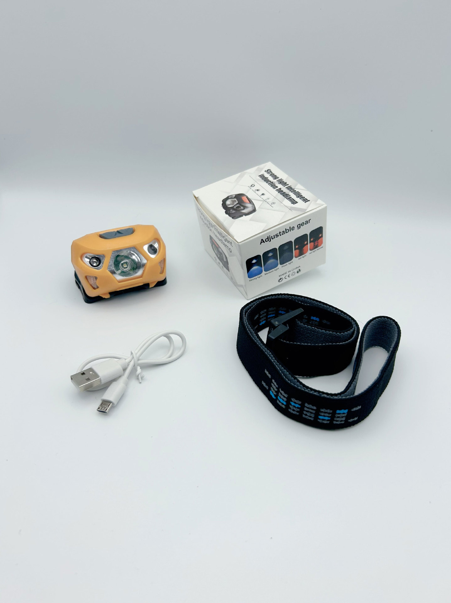 Nuevo faro de carga de luz brillante LED, pesca de inducción, batería de larga duración, pesca nocturna al aire libre, linterna montada en la cabeza