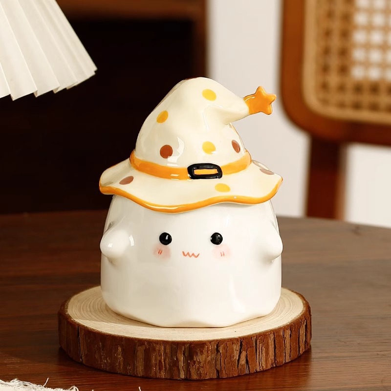 Regalos de cumpleaños fantasma extraños tazas de cerámica con tapa para regalar a la novia de graduación taza de regalo