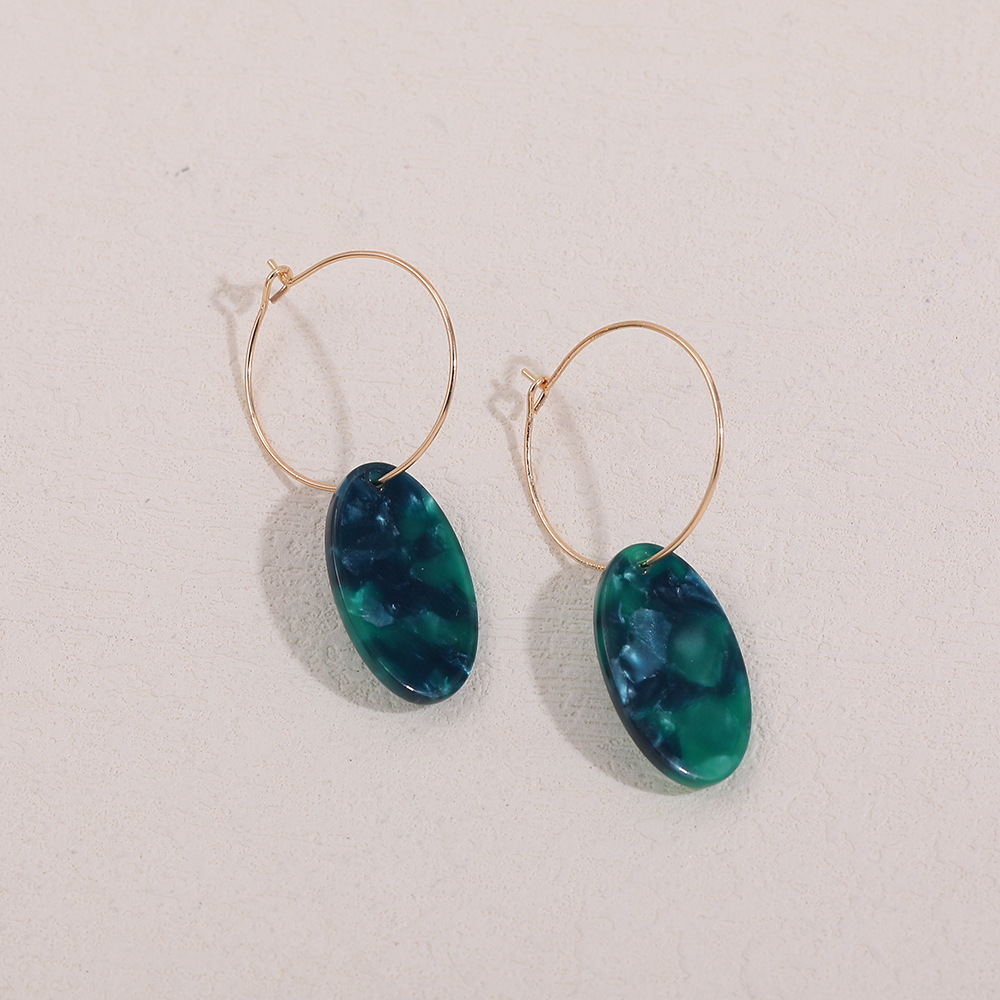 Autumn New Oval Acetate Plate Acrylic Earrings display picture 4