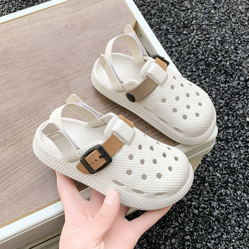 Детские туфли Birkenstock, полутапочки с носком, супермягкие сабо на толстой подошве, дышащие нескользящие сандалии на липучке, носок.
