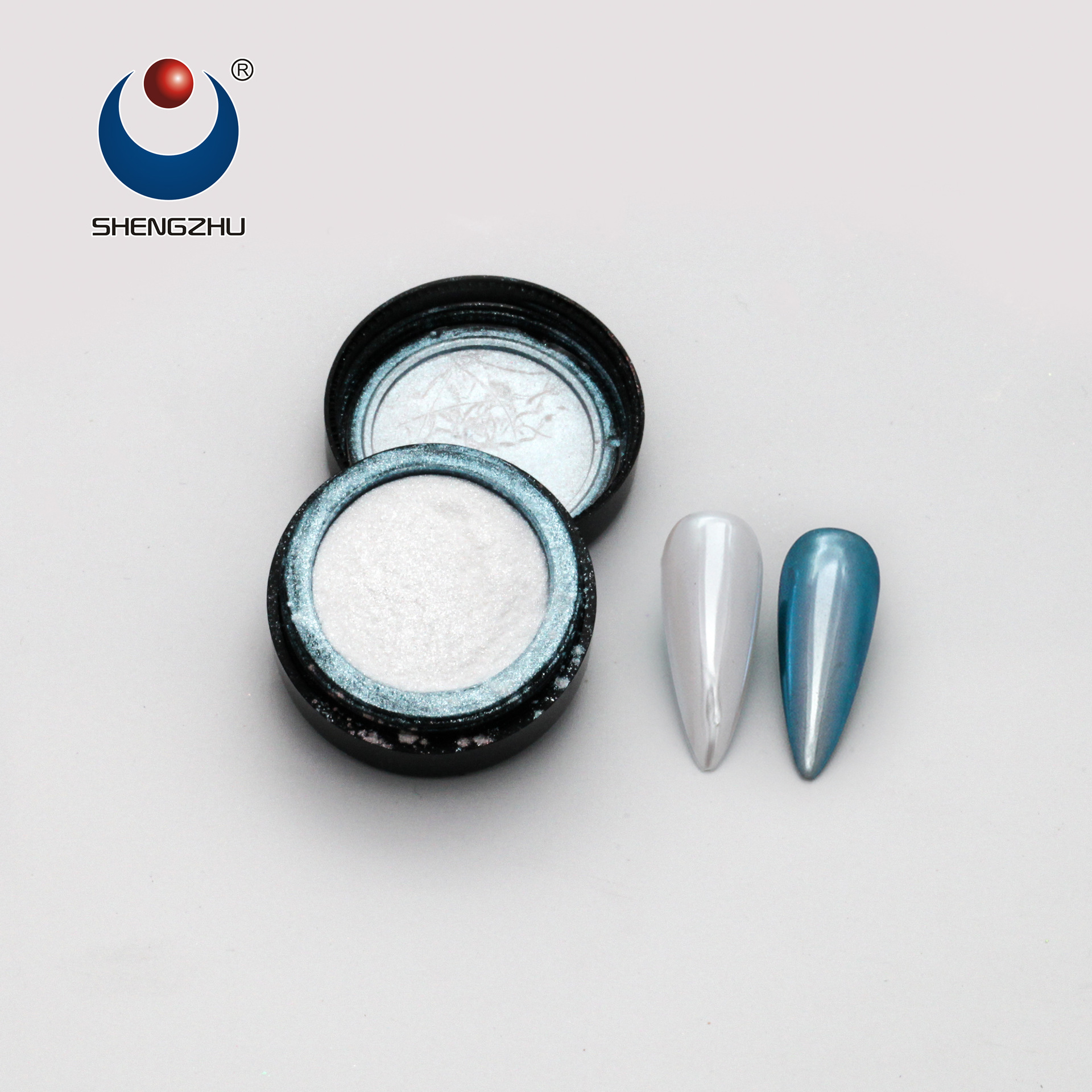 透明光学变色龙霓虹粉渐变镜面粉仙女粉美甲冰透裸色极光粉人鱼粉