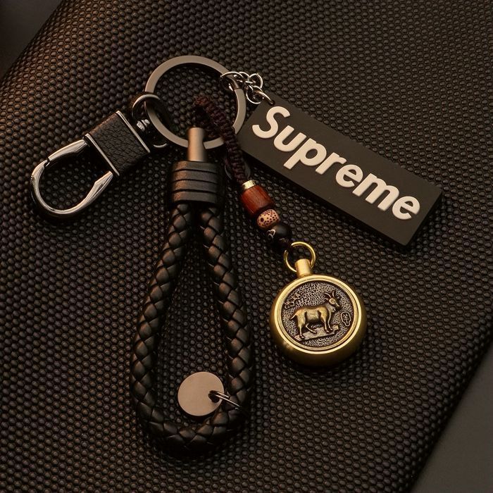 Llavero latón vuelta Zodiaco conejo dragón ovejas creativo llavero hombres personalidad pareja exquisito colgante