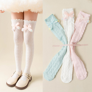 Girls' socks summer thin children's mesh mid-calf socks colorful calf socks girls' baby long pile socks summer