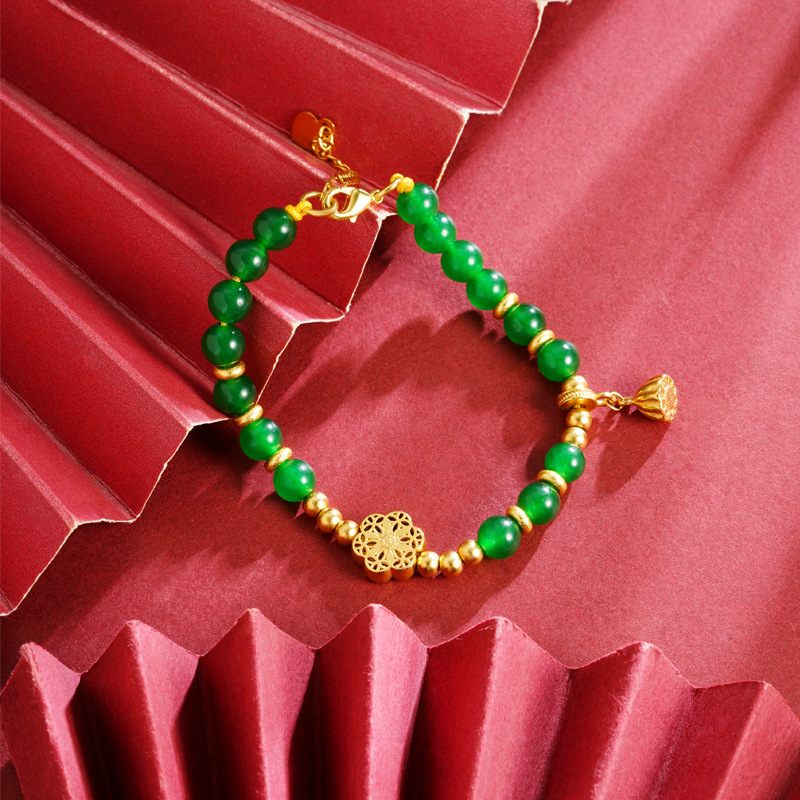 Vietnam Sha Jin Guo Tide Beaded Lotus Flower Bracelet no se desvanece durante mucho tiempo. Fabricantes de accesorios de jade de alta calidad.